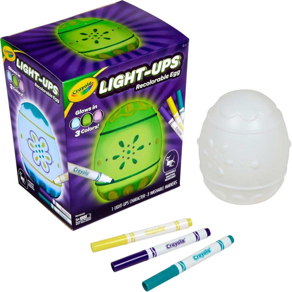 image:imageCrayola LightUps  Chick Recolorable Light Up Chicken Easter Craft Decoration Easter Egg Toy for Kids Basket Stuffer for Kids Ages 4Egg