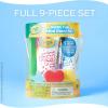 image:imageCrayola Bath Tub Mini Paint Set 9 Piece Art Kit  Brushes Sponges amp Wash Away Finger Paints Blue Yellow amp Red Color Tub Fingerpaints