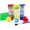 image:imageCrayola Bath Tub Mini Paint Set 9 Piece Art Kit  Brushes Sponges amp Wash Away Finger Paints Blue Yellow amp Red Color Tub Fingerpaints