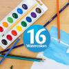 image:imageCrayola Watercolor Paint Set 16 Count Washable Paint for Kids 1 Paint Brush Arts amp Crafts Supplies Assorted Colors Ages 4