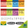 image:imageEureka 847818 Crayola Crayons Mini Alphabet Bulletin Board Set for Teachers and Classrooms Multicolor 31pcs