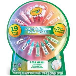 image:imageCrayola Bath Tub Crayons Color Wheel amp Easy CleanUp Eraser 18 Bathtub Crayons Every Color amp Unique Hues Unique Eraser for Fast amp Easy Cleanup