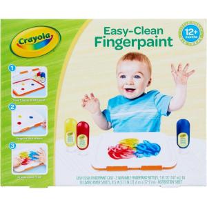 image:imageCrayola Butterfly Fingerpaint Pallette 3ct Washable amp Spillproof Fingerpaint for Toddlers Less Mess Paint Toddler Gift Ages 21 Count Pack of 1