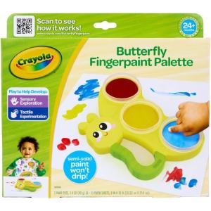 image:imageCrayola Butterfly Fingerpaint Pallette 3ct Washable amp Spillproof Fingerpaint for Toddlers Less Mess Paint Toddler Gift Ages 23 Count Pack of 1