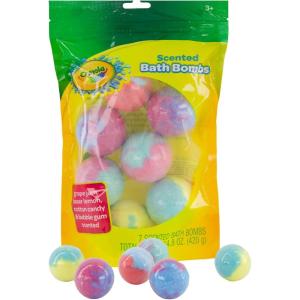 image:imageCrayola Colorful Scented Bath Bombs for Kids Color You Bath Bathbomb Fizzies for Boys Girls Holiday Stocking Stuffer Grape Jam Laser Lemon Cotton Candy amp Bubble Gum Scents7 Count Pack of 1