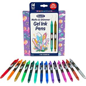 image:imageCrayola Gel Ink Pen Marker Set 14 Matte amp Glitter Pens Gel Pens for Coloring Fine Point Gift for Kids amp Teens Ages 4Gel  Ink