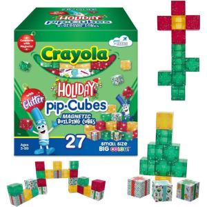 image:imageCrayola Holiday Magnetic PIP Cubes Mini Magnetic Blocks Playset STEM amp Montessori Building amp Educational Toys for Kids Travel Toys for Boys and Girls Ages 3 27Piece Set