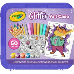 image:imageCrayola Neon Art Case 50pcs Neon Paint Markers amp Crayons Kids Glow in The Dark Art Set Gifts for Boys amp Girls Ages 5Glitter