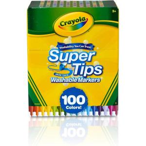 image:imageCrayola Super Tips Marker Set 150ct 2in1 Fine Point amp Broad Line Markers for Kids Gifts for Kids Colored Markers for Coloring Books 3100 Count Pack of 1