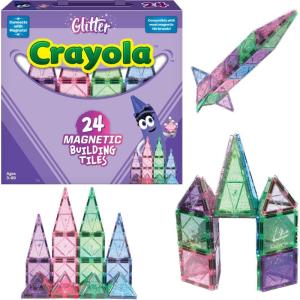 image:imageCreateOn Crayola Bold Magnetic Tiles Building Set for Kids Magnetic Tiles Kids Building Toys STEM and Montessori Toys for Boys and Girls Ages 3 24Piece Set BoldGlitter
