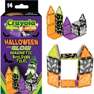 image:imageCreateOn Crayola Halloween Glow in The Dark Magnetic Tiles Set Building Set for Kids STEM Toys for Boys and Girls Ages 3 and Up 14Piece Set