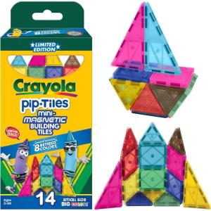 image:imageCreateOn Crayola Limited Edition Retro PIP Magnetic Tiles Set Building Set for Kids STEM Toys for Boys and Girls Ages 3 and Up 14Piece Set