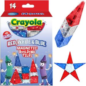 image:imageCreateOn Crayola Magnetic Tiles Building Set for Kids Magnetic Blocks Travel Toys Classroom Sensory Toys STEM amp Montessori Tools for Boys amp Girls Ages 3 14Piece Set Valentines DayPatriotic