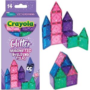 image:imageCreateOn Crayola Magnetic Tiles Building Set for Kids Magnetic Blocks Travel Toys Classroom Sensory Toys STEM amp Montessori Tools for Boys amp Girls Ages 3 14Piece Set Valentines DayGlitter