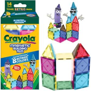 image:imageCreateOn Crayola Magnetic Tiles Building Set for Kids Magnetic Blocks Travel Toys Classroom Sensory Toys STEM amp Montessori Tools for Boys amp Girls Ages 3 14Piece Set Valentines DayRetro