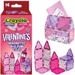 image:imageCreateOn Crayola Magnetic Tiles Building Set for Kids Magnetic Blocks Travel Toys Classroom Sensory Toys STEM amp Montessori Tools for Boys amp Girls Ages 3 14Piece Set Valentines DayValentines
