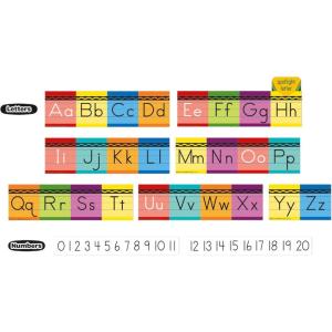 image:imageEureka 847818 Crayola Crayons Mini Alphabet Bulletin Board Set for Teachers and Classrooms Multicolor 31pcs