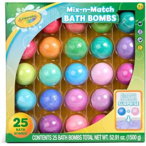 image:imageCrayola ColorTwist Bath Bombs 25 Deluxe Pack Color Changing Bath Bombs in Classic Crayola Colors with Surprise Colored Inside Color Your Bath NonToxic Bathbomb Fizzies for Boys amp Girls