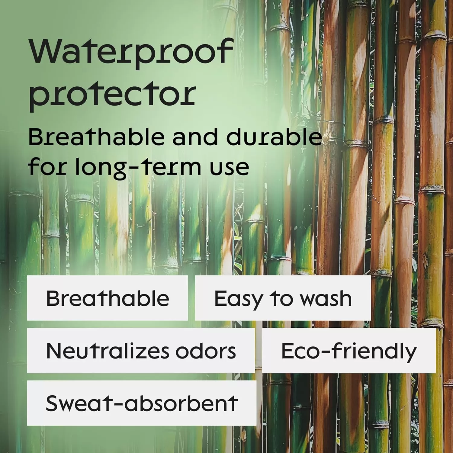 image100 Waterproof Twin Mattress Protector  360 Protection Against Spills Stains ampamp Accidents for Parents ampamp Pet Owners  Noiseless ampamp Cooling Viscose Made from Bamboo WhiteFull