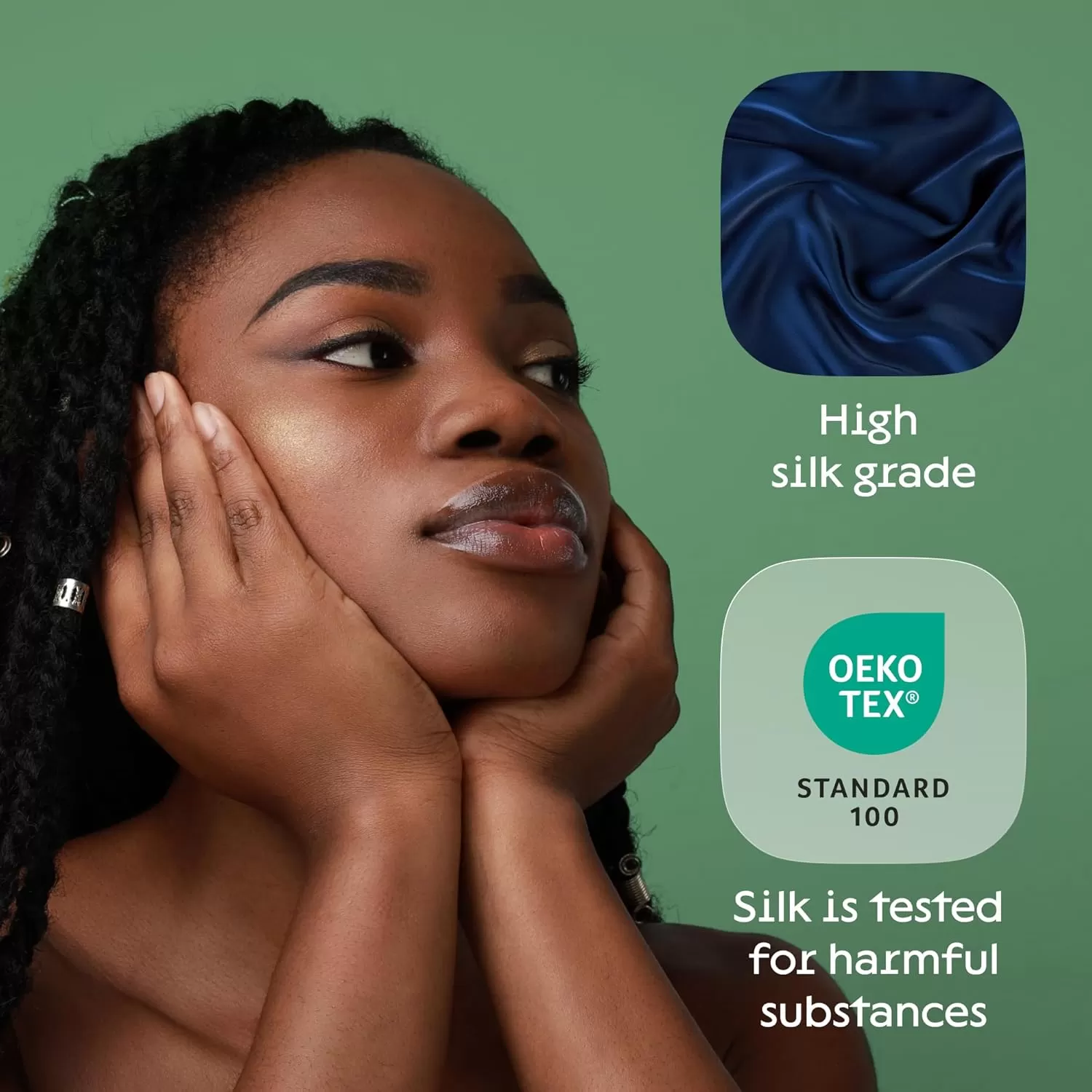 imageNiagara 100 Mulberry Silk Pillowcase  30 Momme Silk Pillow case for Hair and Skin  Grade 6A Silk Pillow Cases with Zipper  Soft ampamp Cooling Black Silk Pillowcase Queen Size 20quotx30quotNavy Blue