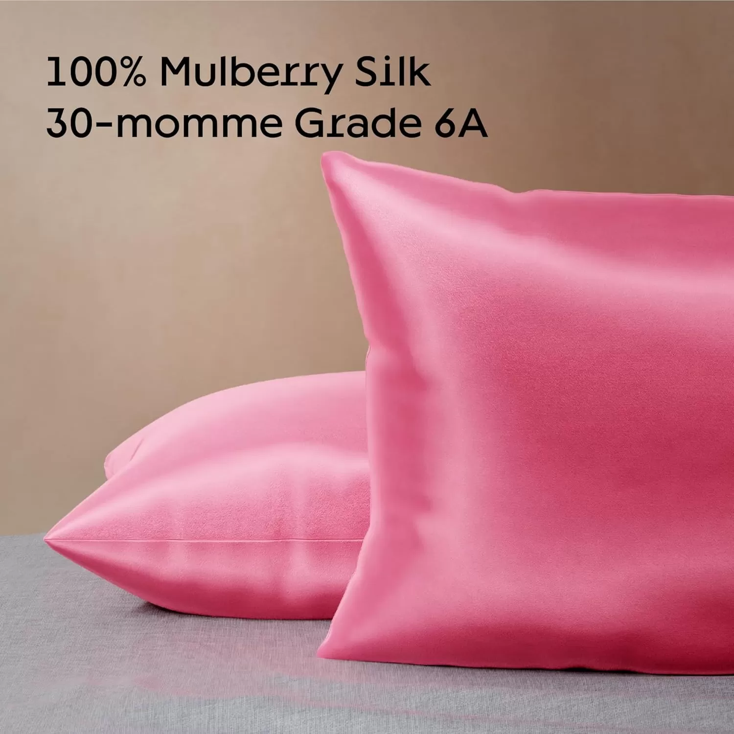 imageNiagara 100 Mulberry Silk Pillowcase  30 Momme Silk Pillow case for Hair and Skin  Grade 6A Silk Pillow Cases with Zipper  Soft ampamp Cooling Black Silk Pillowcase Queen Size 20quotx30quotBright Pink