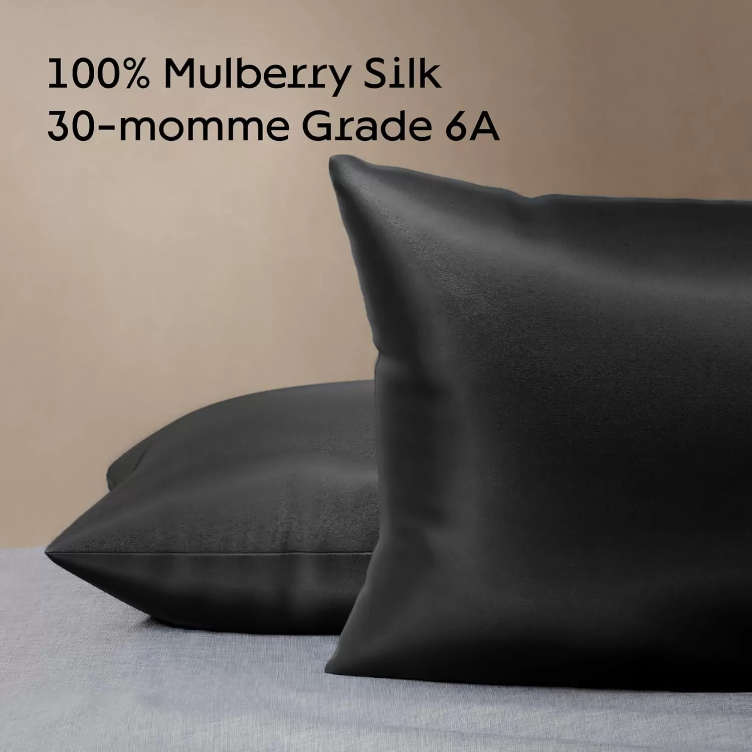 imageNiagara 100 Mulberry Silk Pillowcase  30 Momme Silk Pillow case for Hair and Skin  Grade 6A Silk Pillow Cases with Zipper  Soft ampamp Cooling Black Silk Pillowcase Queen Size 20quotx30quotBlack