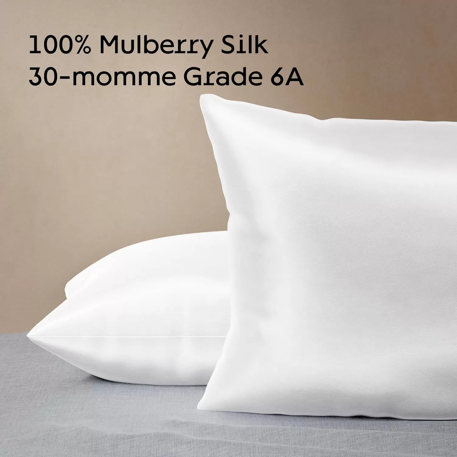 imageNiagara 100 Mulberry Silk Pillowcase  30 Momme Silk Pillow case for Hair and Skin  Grade 6A Silk Pillow Cases with Zipper  Soft ampamp Cooling Black Silk Pillowcase Queen Size 20quotx30quotWhite