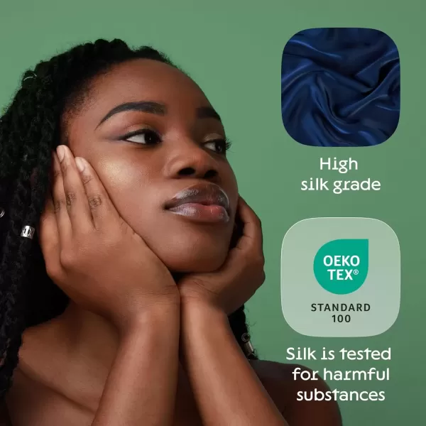 imageNiagara 100 Mulberry Silk Pillowcase  30 Momme Silk Pillow case for Hair and Skin  Grade 6A Silk Pillow Cases with Zipper  Soft ampamp Cooling Black Silk Pillowcase Queen Size 20quotx30quotNavy Blue