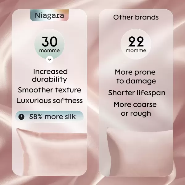 imageNiagara 100 Mulberry Silk Pillowcase  30 Momme Silk Pillow case for Hair and Skin  Grade 6A Silk Pillow Cases with Zipper  Soft ampamp Cooling Black Silk Pillowcase Queen Size 20quotx30quotPink