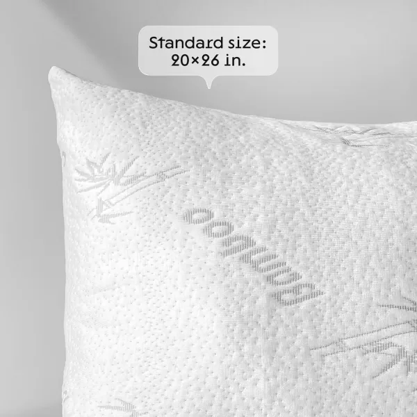 image100 Waterproof Pillow Protectors King 20x36 Pair Zippered Pillow Case Pillow Cover Guaranteed Noiseless Pad Ultra Plush Absorbent Viscose Made from Bamboo Green 2 PackWhite
