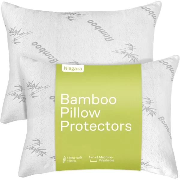 imageCloudLike Pillow Protectors with Zipper Standard Size  Breathable Cooling Pillow Covers for Hot Sleeprers  100 Resistant to Stains Dust ampamp Dirt Green 2PackWhite