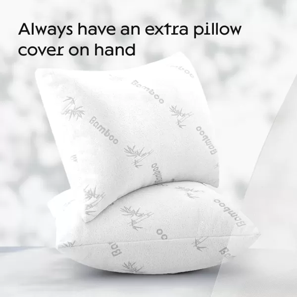 imageCloudLike Pillow Protectors with Zipper Standard Size  Breathable Cooling Pillow Covers for Hot Sleeprers  100 Resistant to Stains Dust ampamp Dirt Green 2PackWhite