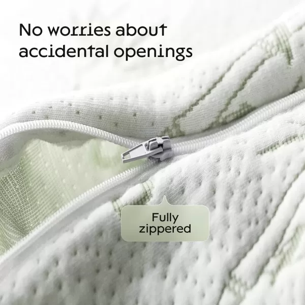 imageCloudLike Pillow Protectors with Zipper Standard Size  Breathable Cooling Pillow Covers for Hot Sleeprers  100 Resistant to Stains Dust ampamp Dirt Green 2PackGreen