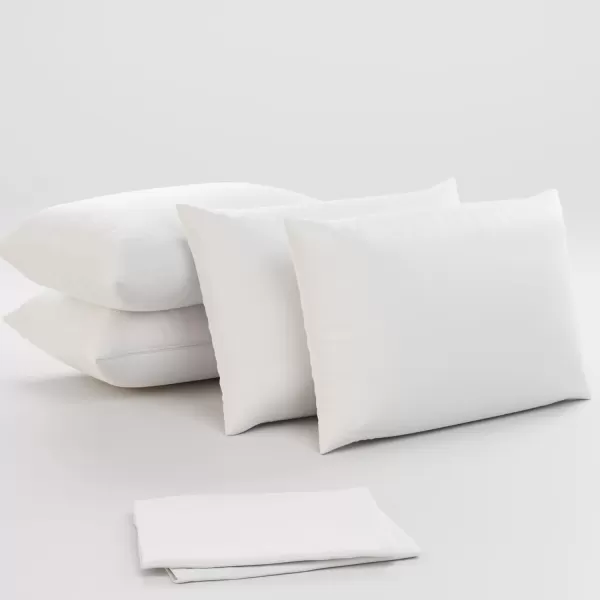 imageNiagara 100 Cotton 4 Pack Pillow Protectors Queen 20x30 Inches 34 Micron Pore Size Feather Proof Premium Tight Weave Cases Covers Zippered Breathable Non NoisyQueen 4Pack