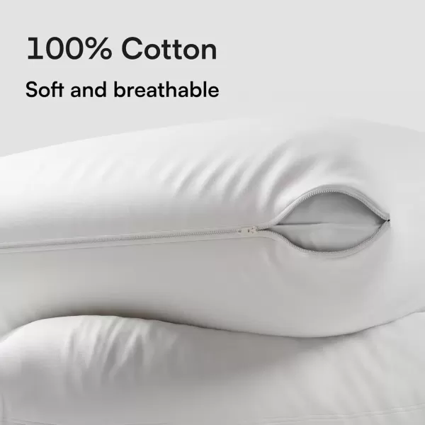 imageNiagara 100 Cotton 4 Pack Pillow Protectors Queen 20x30 Inches 34 Micron Pore Size Feather Proof Premium Tight Weave Cases Covers Zippered Breathable Non NoisyKing 4Pack