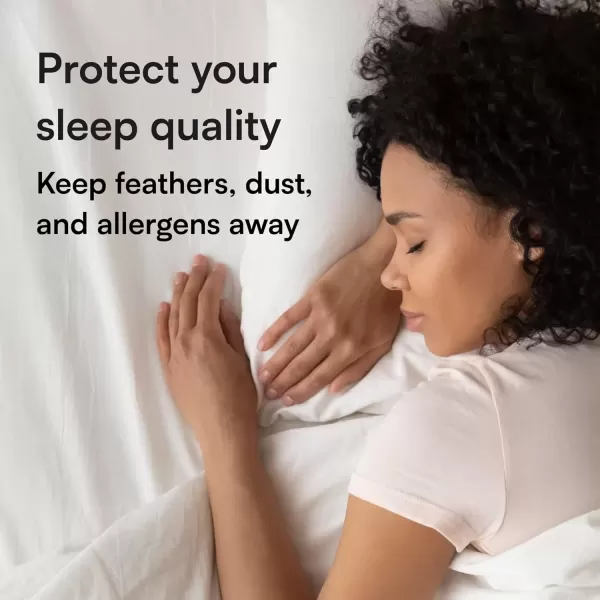 imageNiagara 100 Cotton 4 Pack Pillow Protectors Queen 20x30 Inches 34 Micron Pore Size Feather Proof Premium Tight Weave Cases Covers Zippered Breathable Non NoisyQueen 4Pack