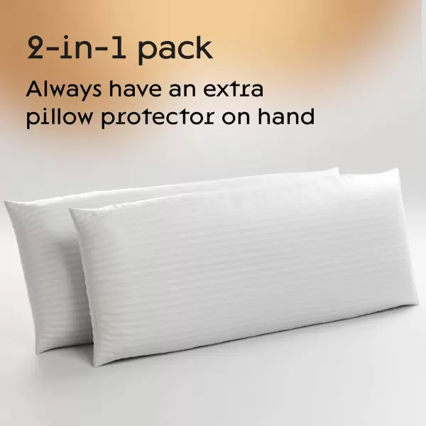 imageNiagara 2 Pack Standard Pillow Protectors with Zipper Premium Cotton Sateen Blend Tight Weave Lab Tested Non Noisy Zip Covers Breathable Non Crinky 20x26 InchesBody