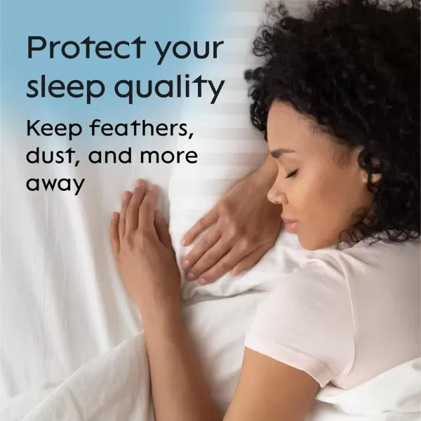 imageNiagara 2 Pack Standard Pillow Protectors with Zipper Premium Cotton Sateen Blend Tight Weave Lab Tested Non Noisy Zip Covers Breathable Non Crinky 20x26 InchesBody