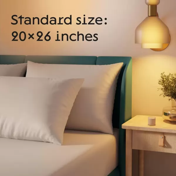 imageNiagara 2 Pack Standard Pillow Protectors with Zipper Premium Cotton Sateen Blend Tight Weave Lab Tested Non Noisy Zip Covers Breathable Non Crinky 20x26 InchesStandard