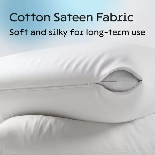 imageNiagara 4 Pack King Pillow Protectors with Zipper Premium Cotton Sateen Blend Tight Weave Lab Tested Non Noisy Zip Covers Breathable Non Crinky 20x36 InchesQueen