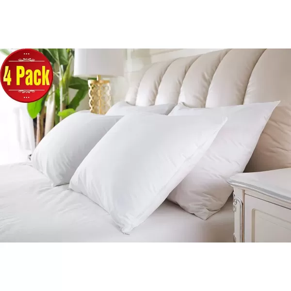 imageNiagara 4 Pack Pillow Protectors Queen 20x30 Inches Lab Certified Ultra Fresh Treated 100 Cotton Non Crinkle Quiet Breathable Zipper Covers Cases WhiteQueen