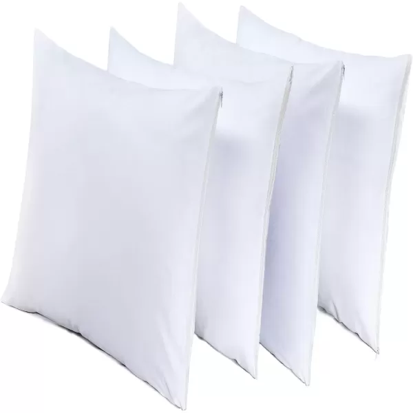 imageNiagara 4 Pack Pillow Protectors Queen 20x30 Inches Lab Certified Ultra Fresh Treated 100 Cotton Non Crinkle Quiet Breathable Zipper Covers Cases WhiteStandard