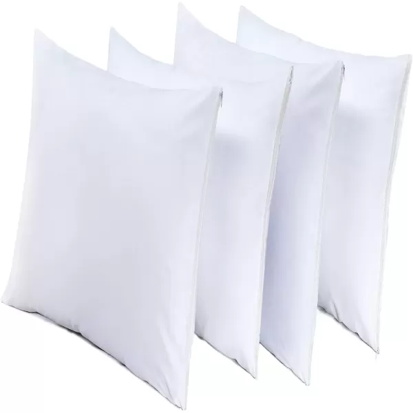 imageNiagara 4 Pack Pillow Protectors Queen 20x30 Inches Lab Certified Ultra Fresh Treated 100 Cotton Non Crinkle Quiet Breathable Zipper Covers Cases WhiteStandard
