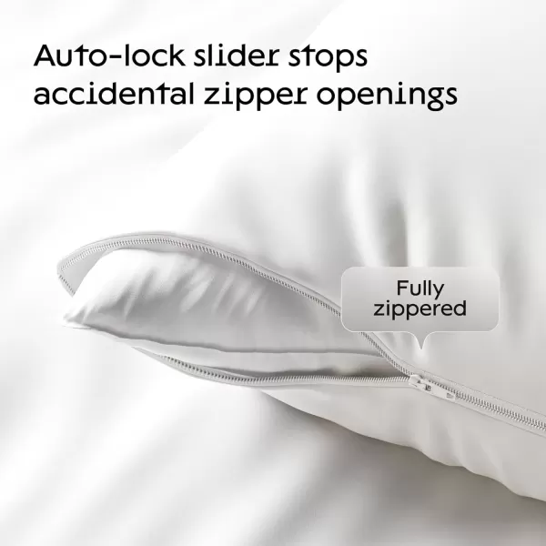 imageNiagara 4 Pack Waterproof Pillow Protectors King 20x36 Inches Smooth Zipper Premium Encasement Covers Quiet Cases Set WhiteKing