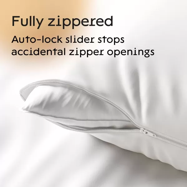 imageNiagara 4 Pack Waterproof Pillow Protectors Standard 20x26 Inches Smooth Zipper Premium Encasement Covers Quiet Cases Set WhiteBody