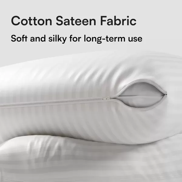 imageNiagara 50 Cotton 4 Pack Pillow Protectors King 20x36 Inches 34 Micron Pore Size Feather Proof Premium Tight Weave Cases Covers Zippered Breathable Non Noisy
