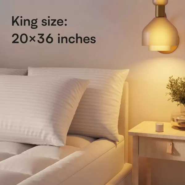 imageNiagara 50 Cotton 4 Pack Pillow Protectors King 20x36 Inches 34 Micron Pore Size Feather Proof Premium Tight Weave Cases Covers Zippered Breathable Non Noisy