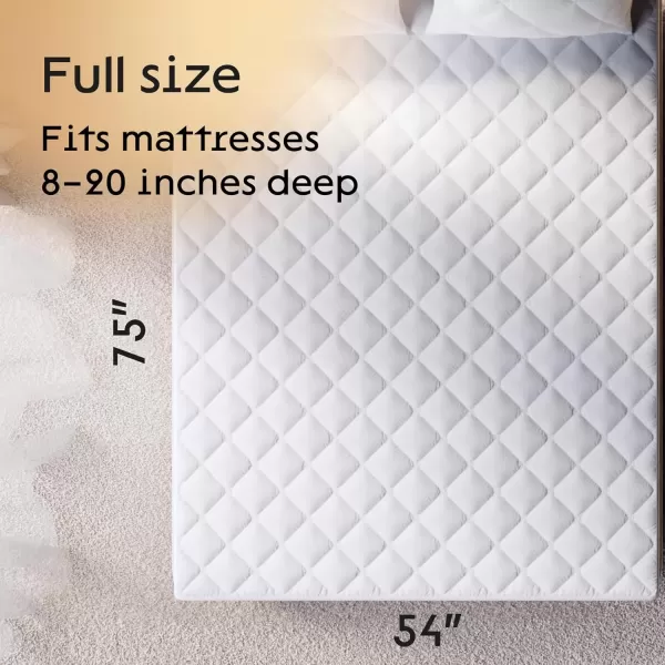 imageNiagara Cotton Mattress Protector Full 54x75 Non Noisy Cooling Breathable Ultra Plush Absorbent Extra Deep Fits 20 Inches Deep MattressFull