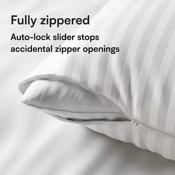 imageNiagara Feather Proof 4Pack Pillow Protectors 34 Micro Pore Size Standard 20x26 Inches Premium Cotton Blend Tight Weave Non Noisy Zippered Covers Breathable Non Crinky