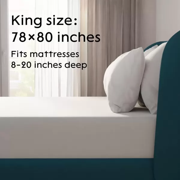 imageNiagara Waterproof Mattress Protector King 78x80 Cover Deep Pocket Breathable Noiseless 820Inches Bed Smooth Jersey Mattress Pad Cover Fully Ultra Thin PolyesterKing